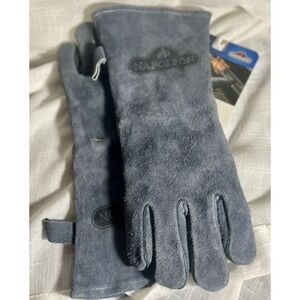 Napoleon Grey Genuine Leather BBQ oven mitt gloves